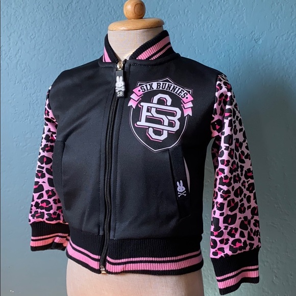 Kids bomber jacket Leo pink print size 1 year. - Picture 2 of 5
